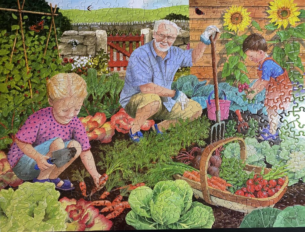 Granddad’s garden harvest time - Bits And Pieces puzzle collectible [Barcode 192949062673] - Main Image 2