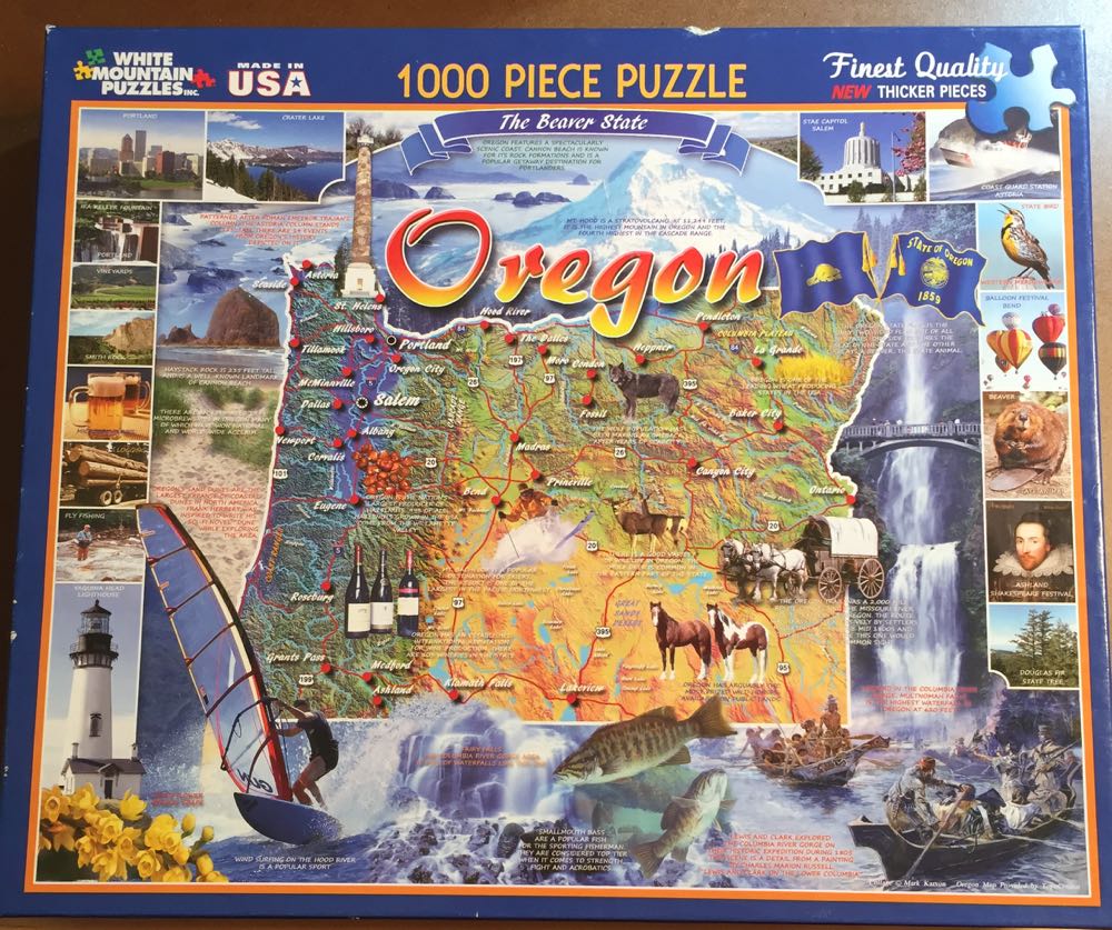 Oregon The Beaver State - White Mountain Puzzles puzzle collectible [Barcode 724819255566] - Main Image 2