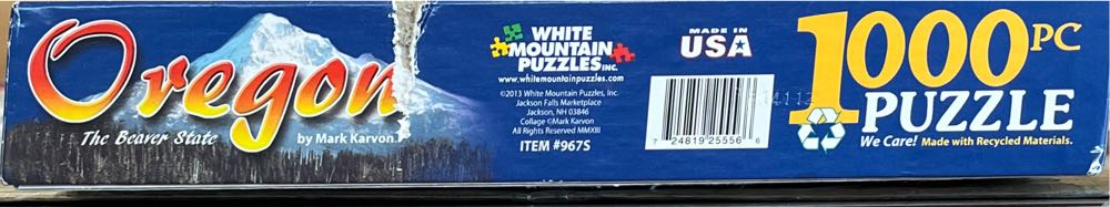 Oregon The Beaver State - White Mountain Puzzles puzzle collectible [Barcode 724819255566] - Main Image 3