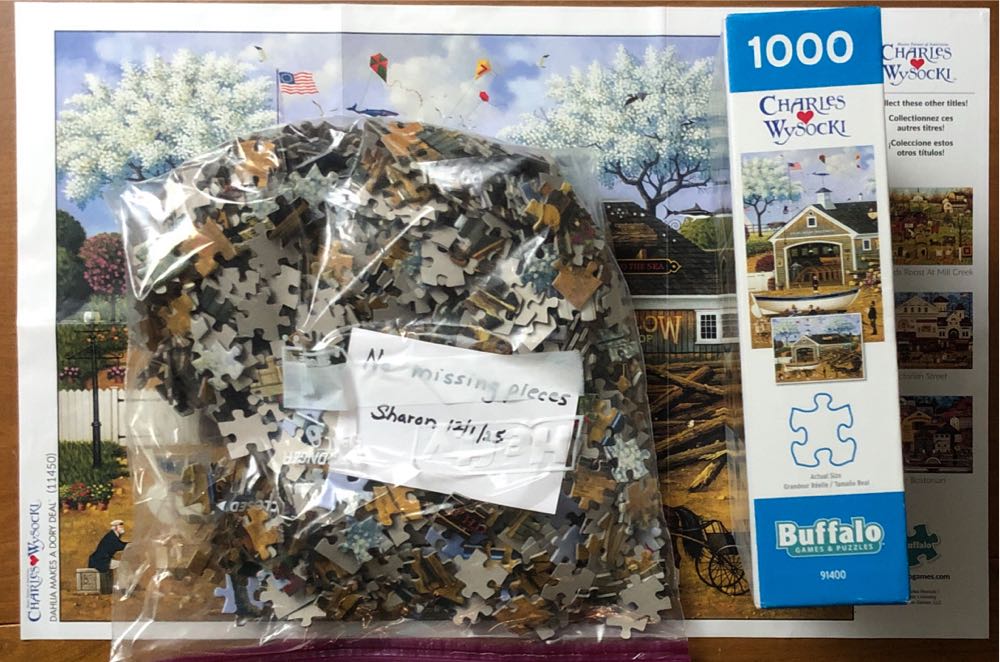 Charles Wysocki-Dahlia Makes a Dory Deal  (Item#11450) - Buffalo puzzle collectible [Barcode 079346114504] - Main Image 4