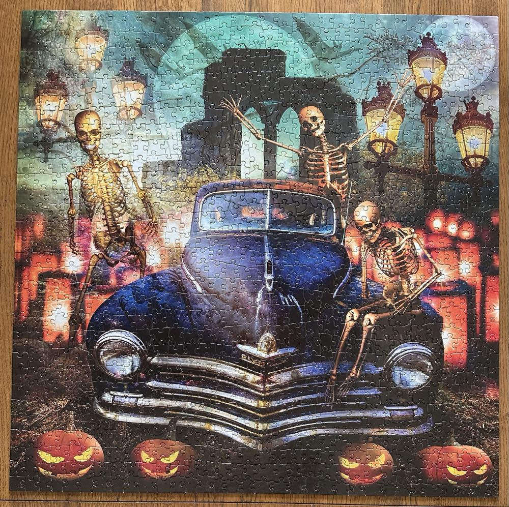 The Old Plymouth On Halloween🧩 - SunsOut puzzle collectible [Barcode 796780301436] - Main Image 2