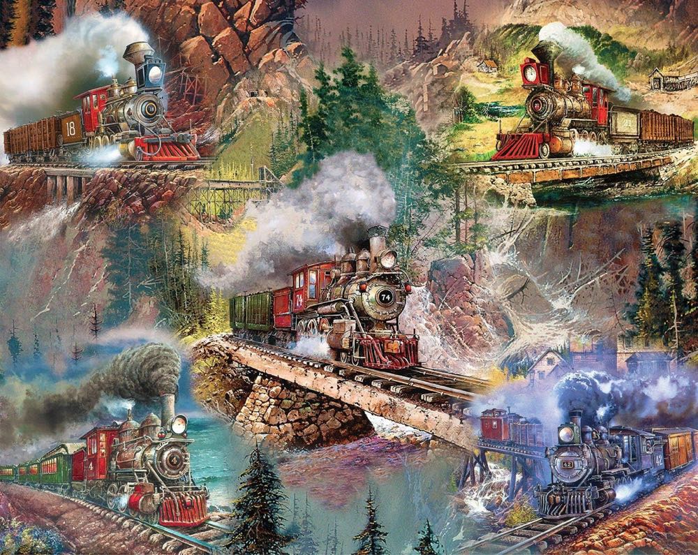 Thrilling Trains - Springbok puzzle collectible [Barcode 091683109487] - Main Image 2