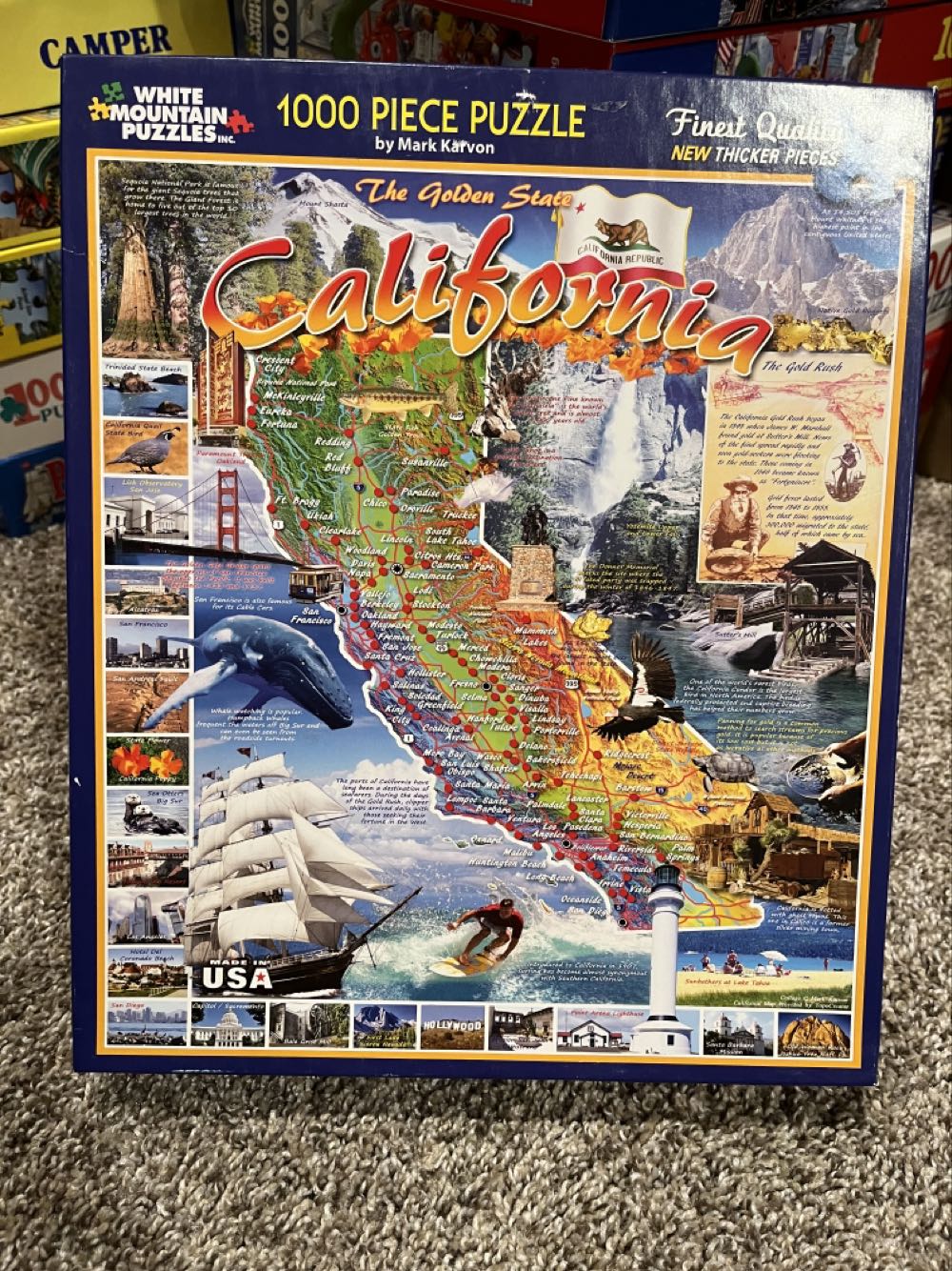 California The Golden State - White Mountain Puzzles puzzle collectible [Barcode 724819255573] - Main Image 2