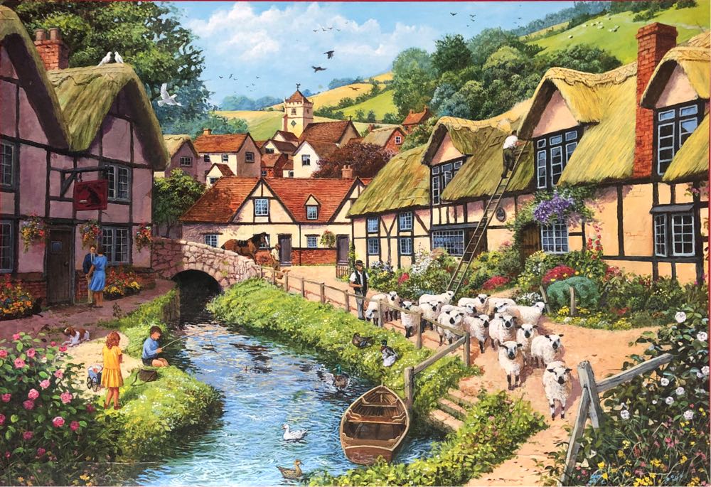 Country Village. Jumbo. - Falcon de luxe puzzle collectible [Barcode 8710126109267] - Main Image 2