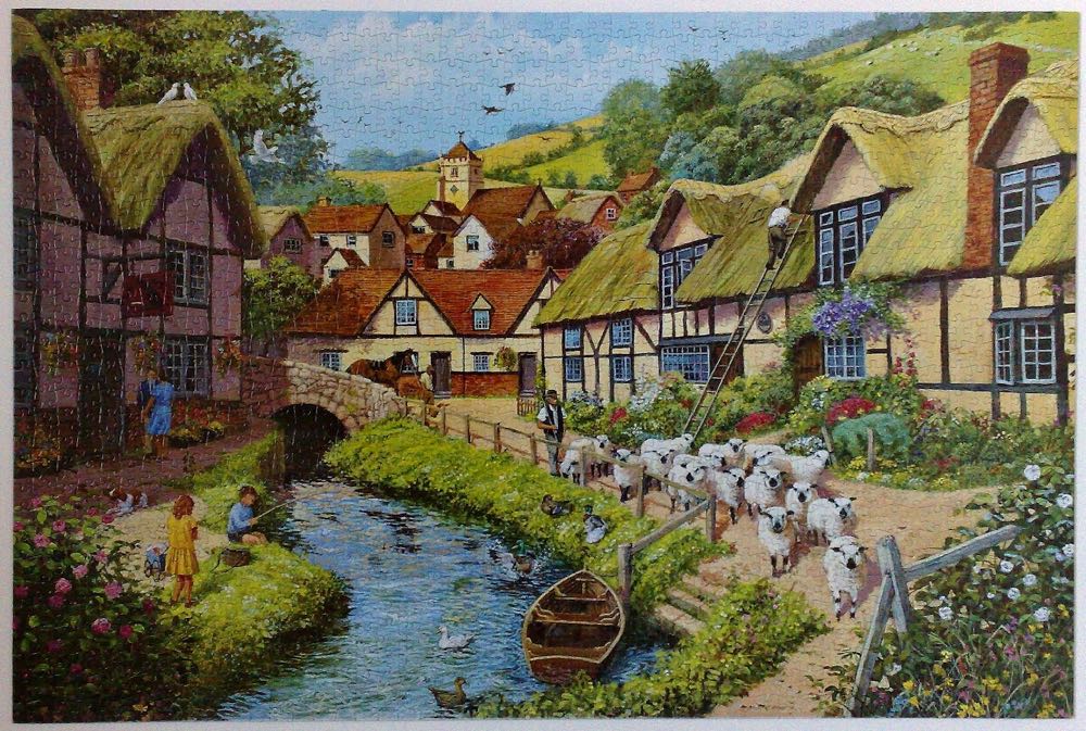 Country Village. Jumbo. - Falcon de luxe puzzle collectible [Barcode 8710126109267] - Main Image 3