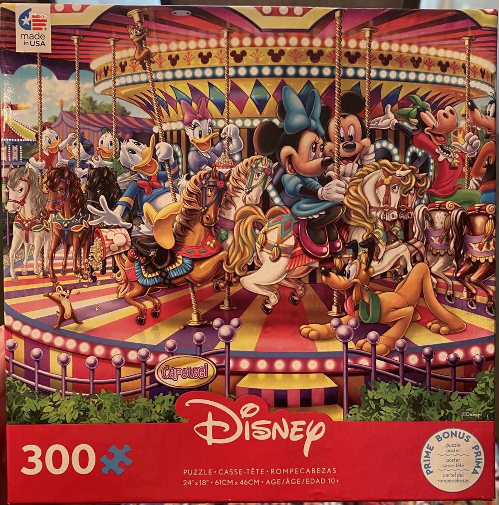Mickey and Minnie On a Carousel - Ceaco puzzle collectible [Barcode 021081222686] - Main Image 2