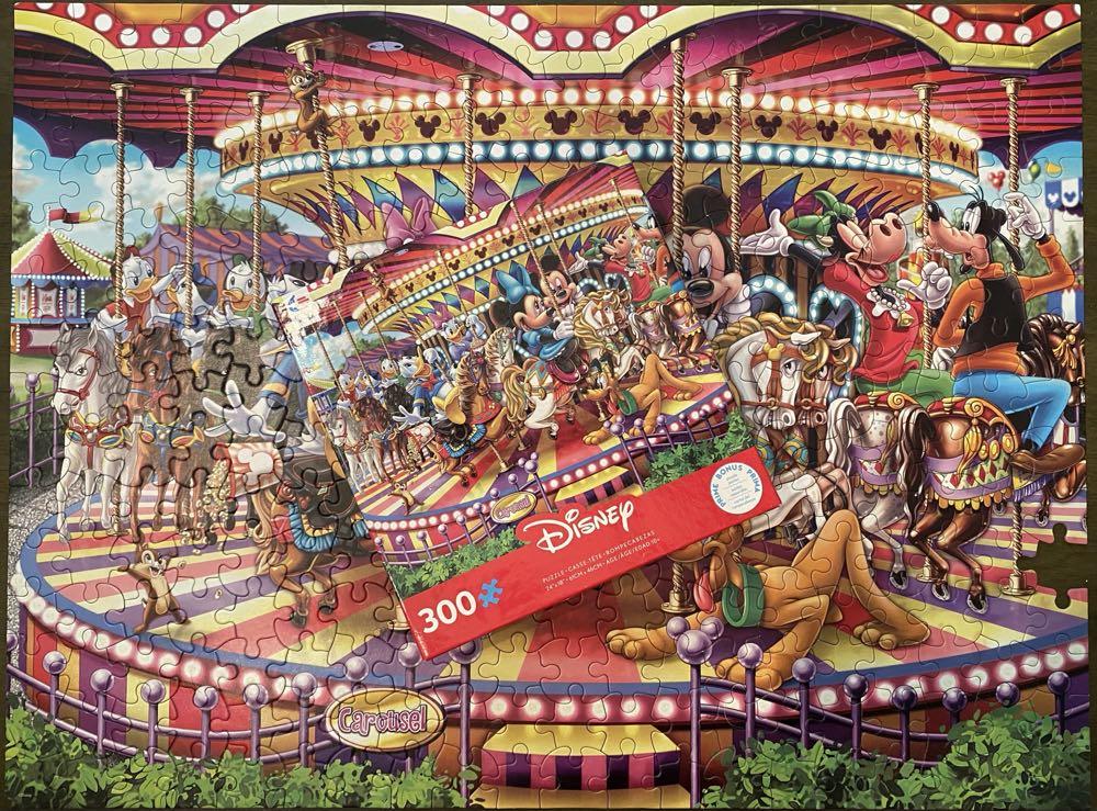 Mickey and Minnie On a Carousel - Ceaco puzzle collectible [Barcode 021081222686] - Main Image 4
