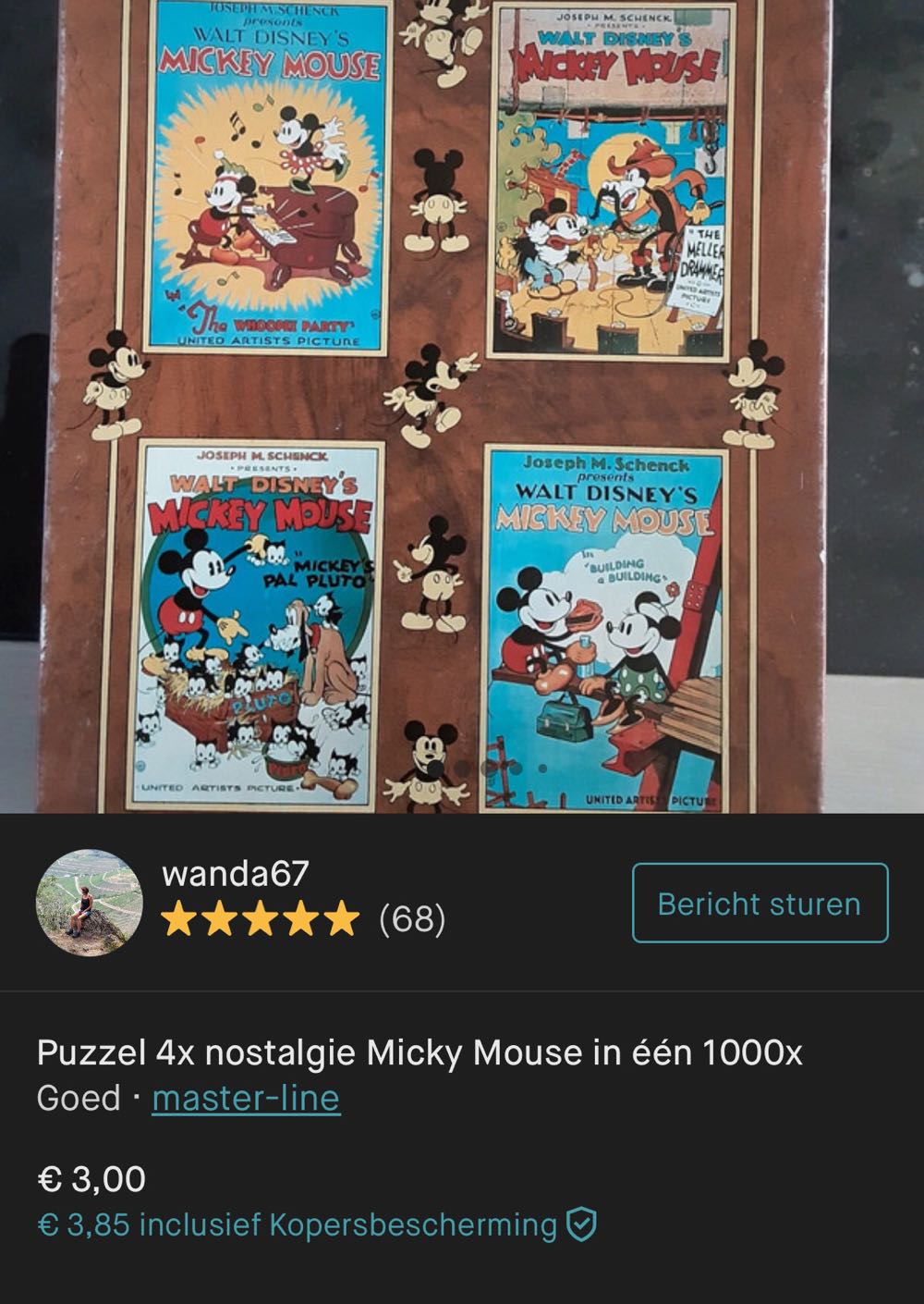Nostalgia Mickey Mouse X 4 - Master - Line puzzle collectible [Barcode 8711597100128] - Main Image 4