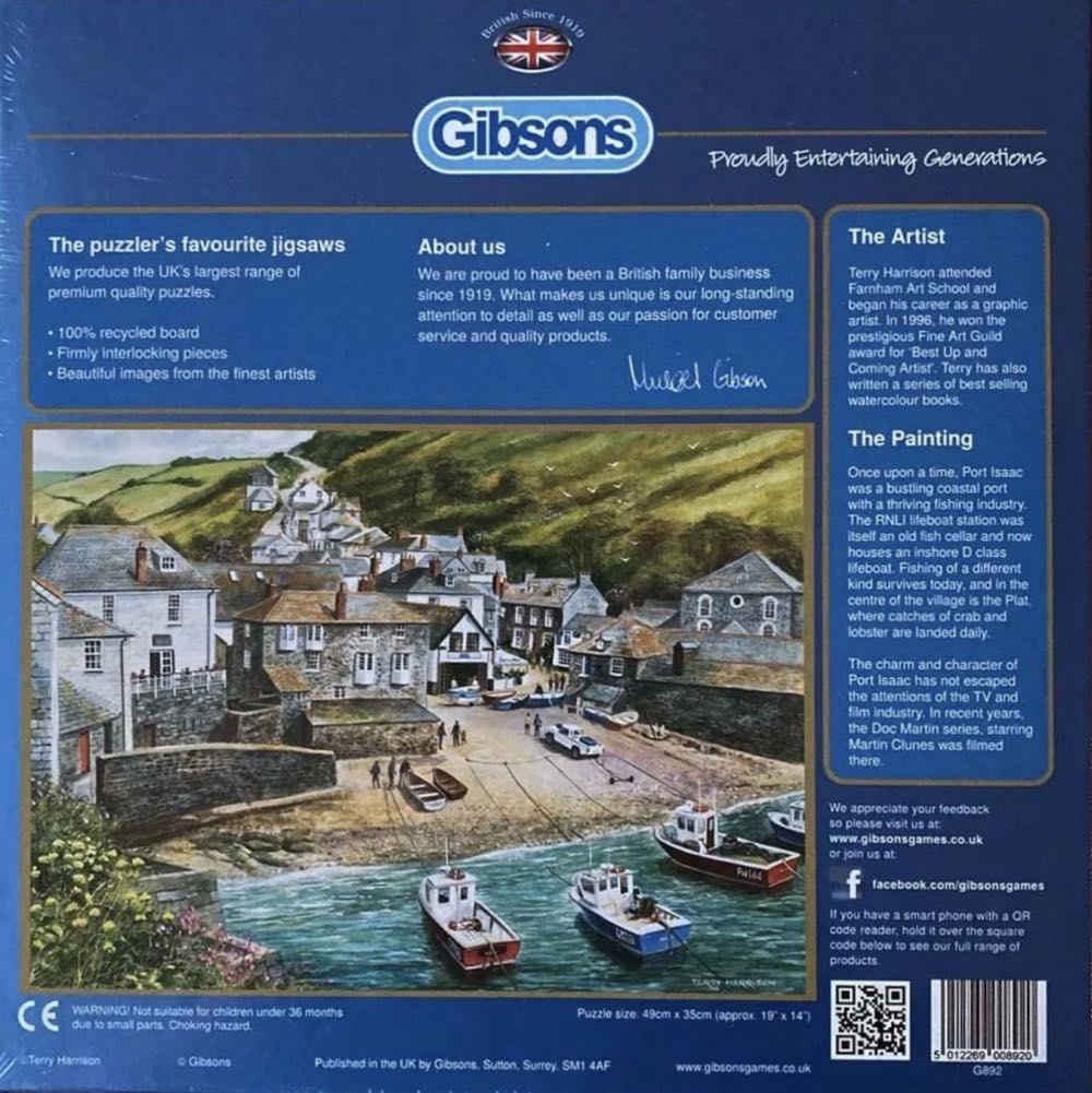 Port Isaac (-1) - Gibsons puzzle collectible [Barcode 5012269008920] - Main Image 4