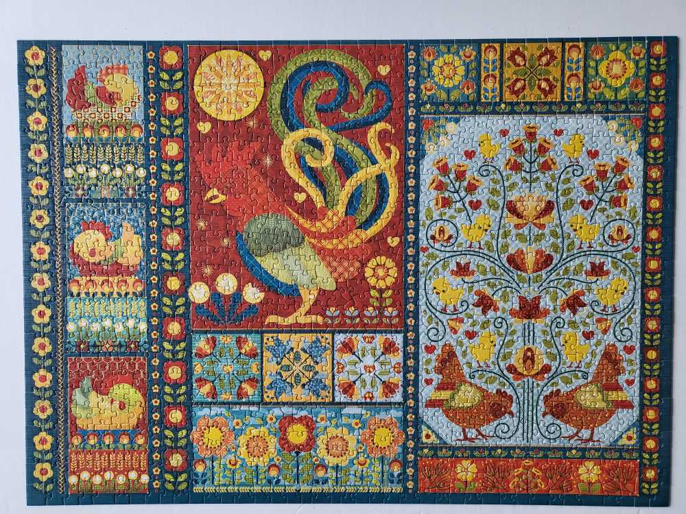 Scandi Chicken Quilt - Cobble Hill puzzle collectible [Barcode 625012803397] - Main Image 2