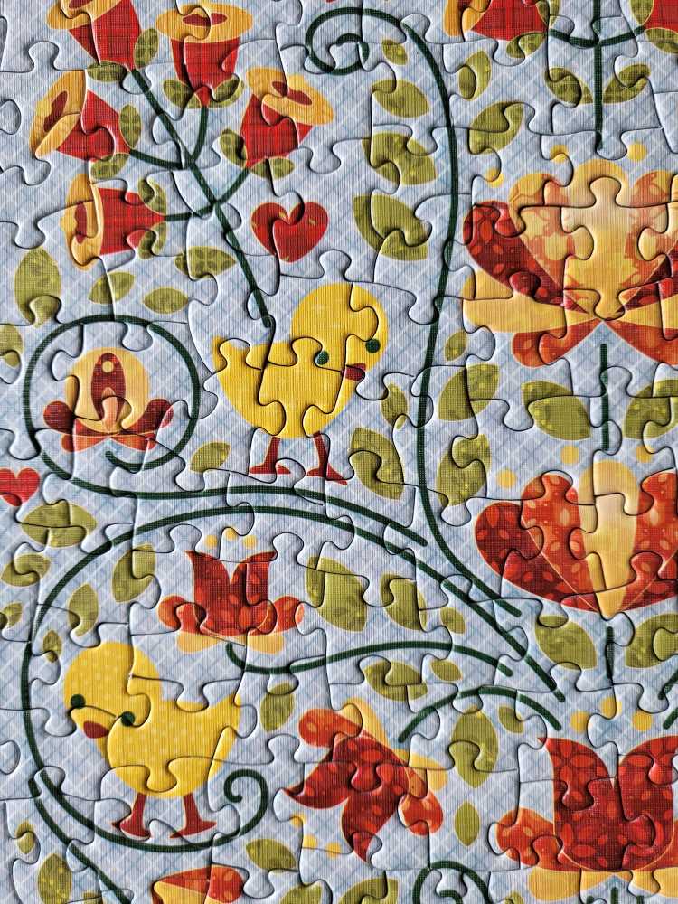 Scandi Chicken Quilt - Cobble Hill puzzle collectible [Barcode 625012803397] - Main Image 4