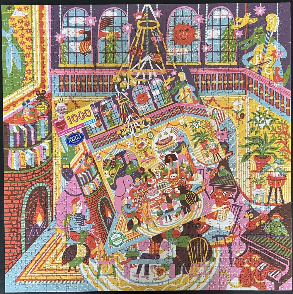 Family Dinner Night - Eeboo puzzle collectible [Barcode 689196511608] - Main Image 4