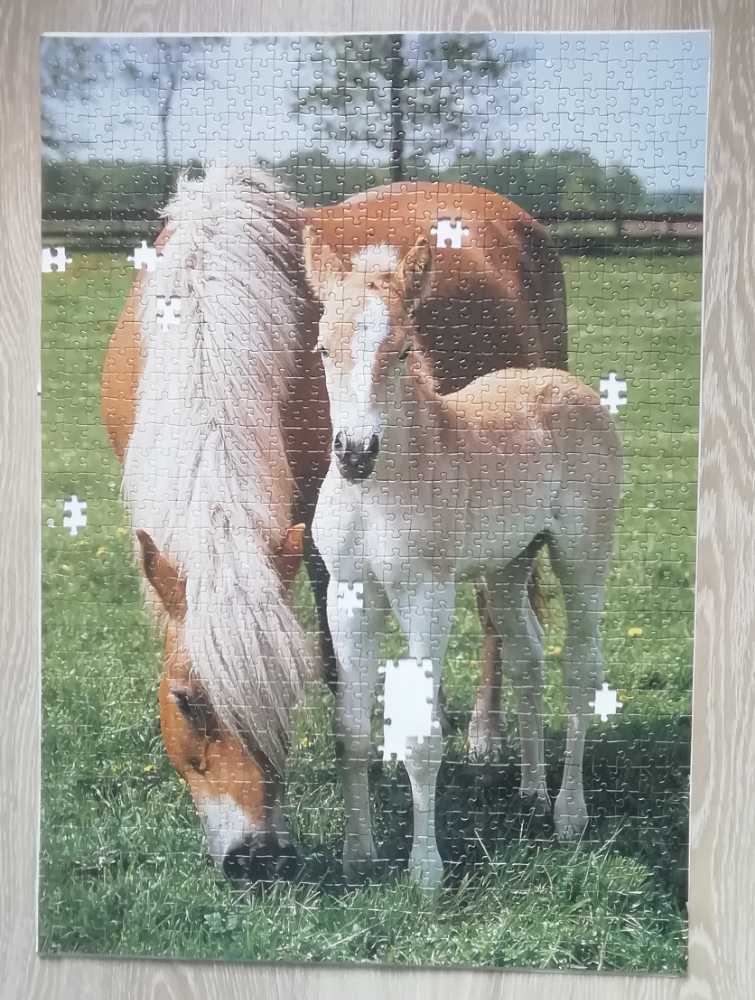 Halfinger mare with foal - Ravensburger 🇩🇪 puzzle collectible - Main Image 3