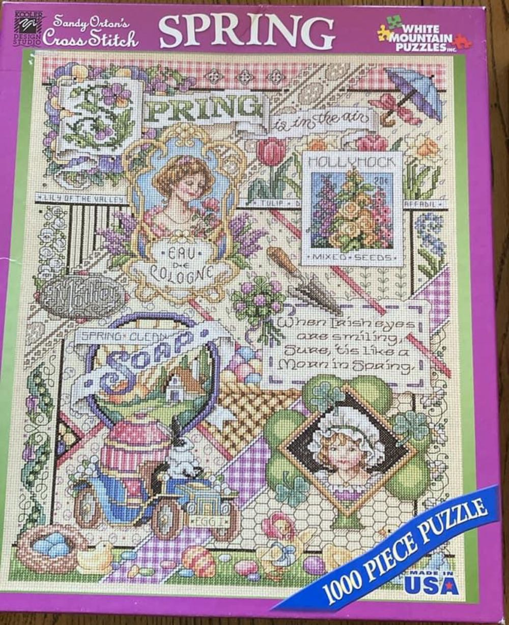 Spring Cross Stitch C 📸 - White Mountain puzzle collectible [Barcode 724819253906] - Main Image 4