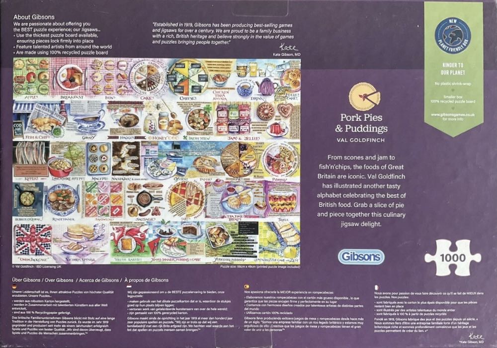 Pork Pies & Puddings - Gibsons puzzle collectible [Barcode 5012269071078] - Main Image 4