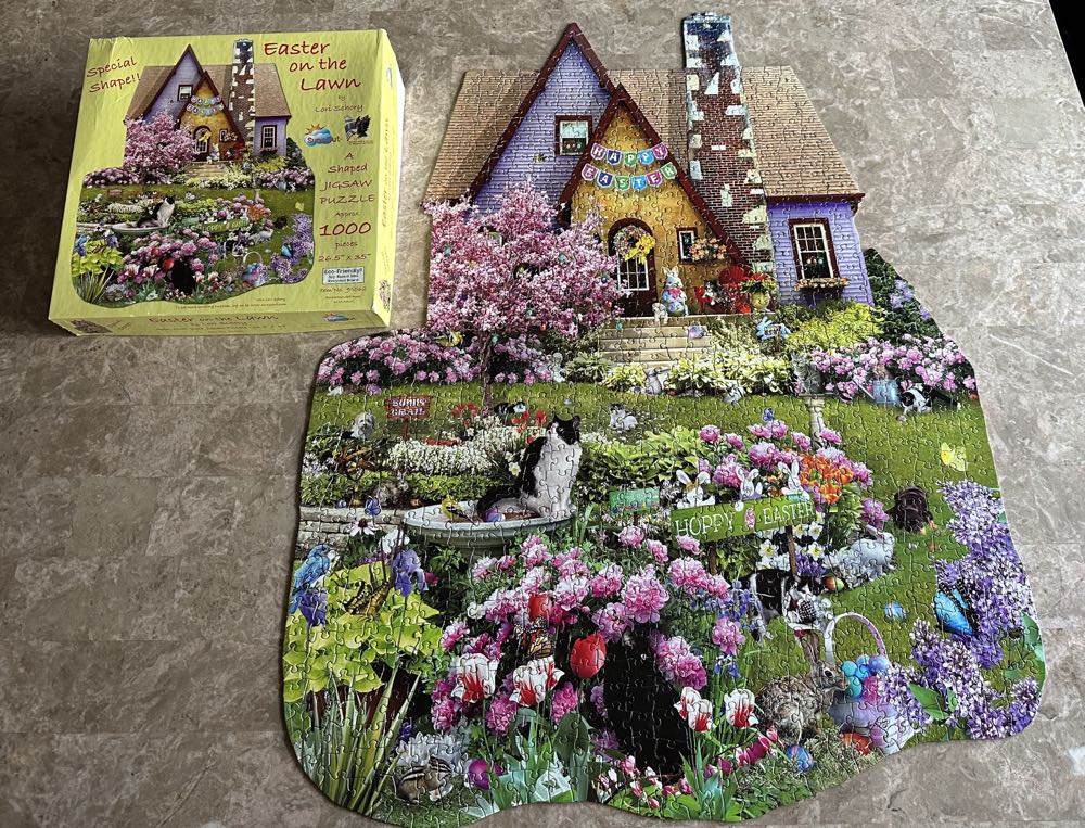 Easter On The Lawn - SunsOut puzzle collectible [Barcode 796780955622] - Main Image 2
