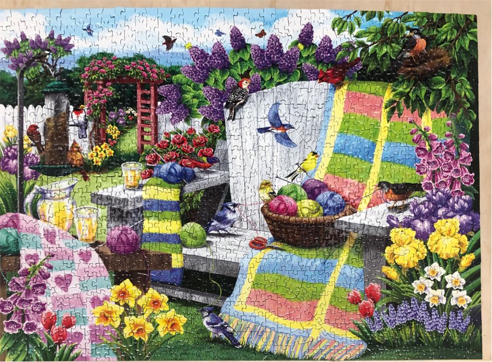 The Many Colors Of Spring - SunsOut puzzle collectible [Barcode 796780629486] - Main Image 2