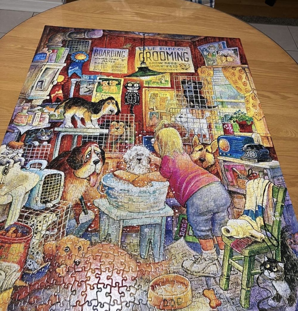 Blue Ribbon Groomer - Denise - SunsOut puzzle collectible [Barcode 796780219014] - Main Image 2