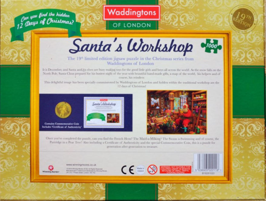 Santa’s Workshop - Waddingtons puzzle collectible [Barcode 5036905022118] - Main Image 2