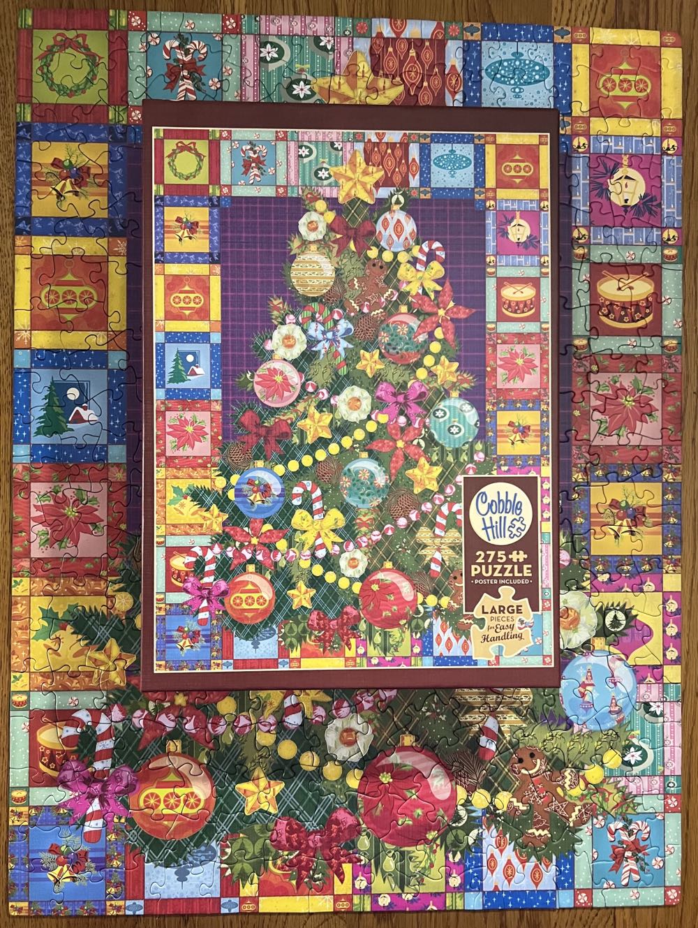 Christmas Tree Quilt - Cobble Hill puzzle collectible [Barcode 625012880381] - Main Image 3