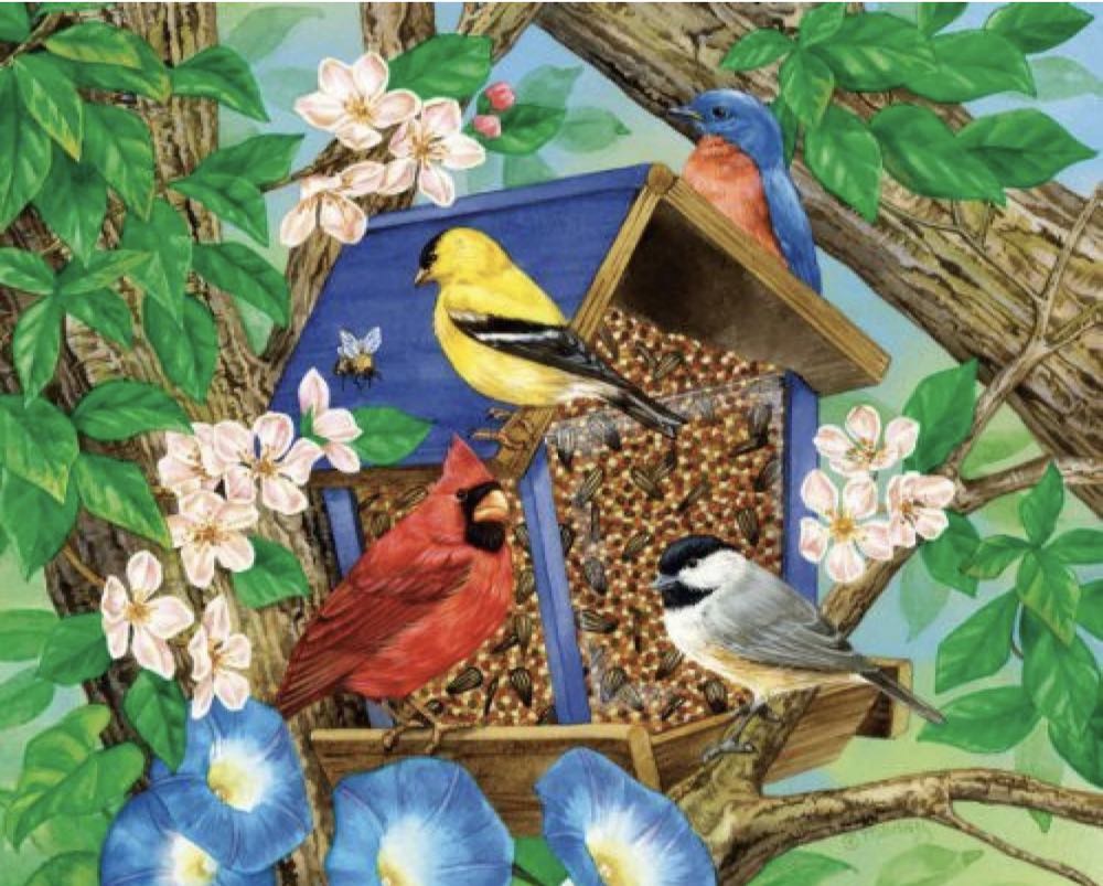 SOLD - Breakfast Birdhouse - White Mountain Puzzles puzzle collectible [Barcode 724819252015] - Main Image 2