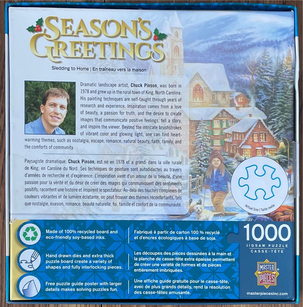 Sledding To Home - Master Pieces puzzle collectible [Barcode 705988721786] - Main Image 2