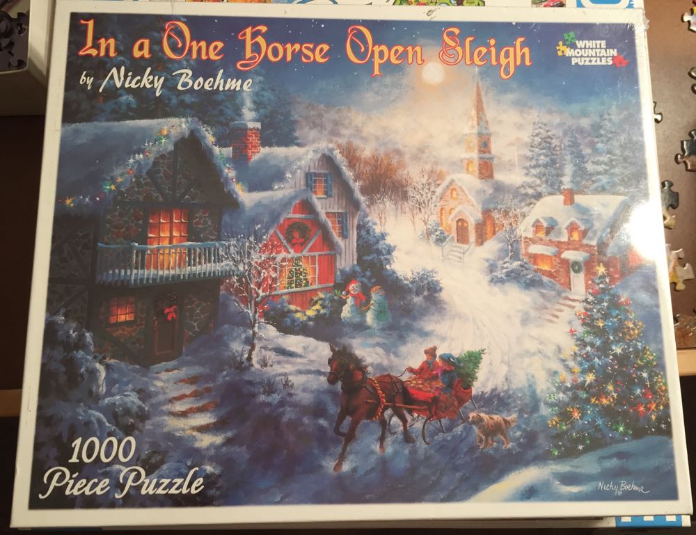 In a One horse Open Sleigh* - White Mountain Puzzles puzzle collectible [Barcode 724819248711] - Main Image 2