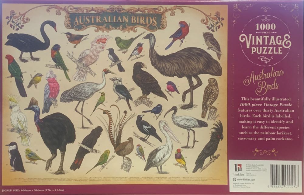 Australian Birds (Vintage Puzzle) - Hinkler puzzle collectible [Barcode 9354537000257] - Main Image 3