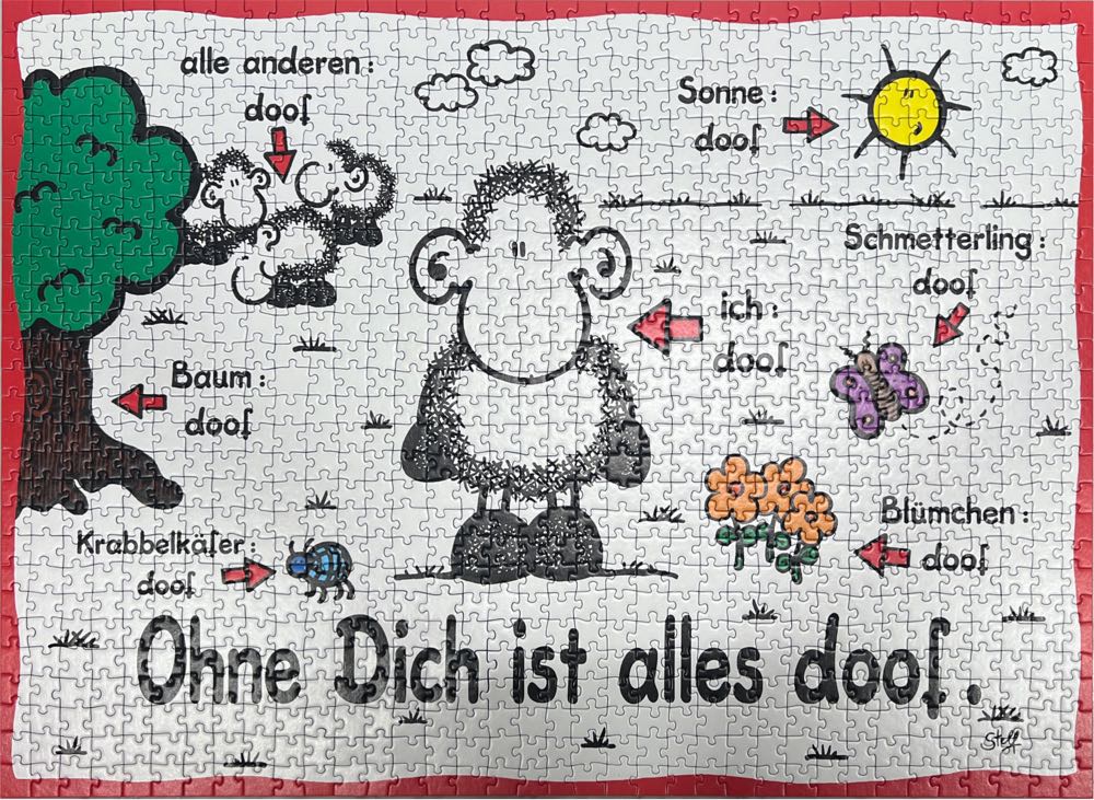 Sheepworld: Without You Everything Is Stupid - Ravensburger 🇩🇪 puzzle collectible [Barcode 4005556153213] - Main Image 3