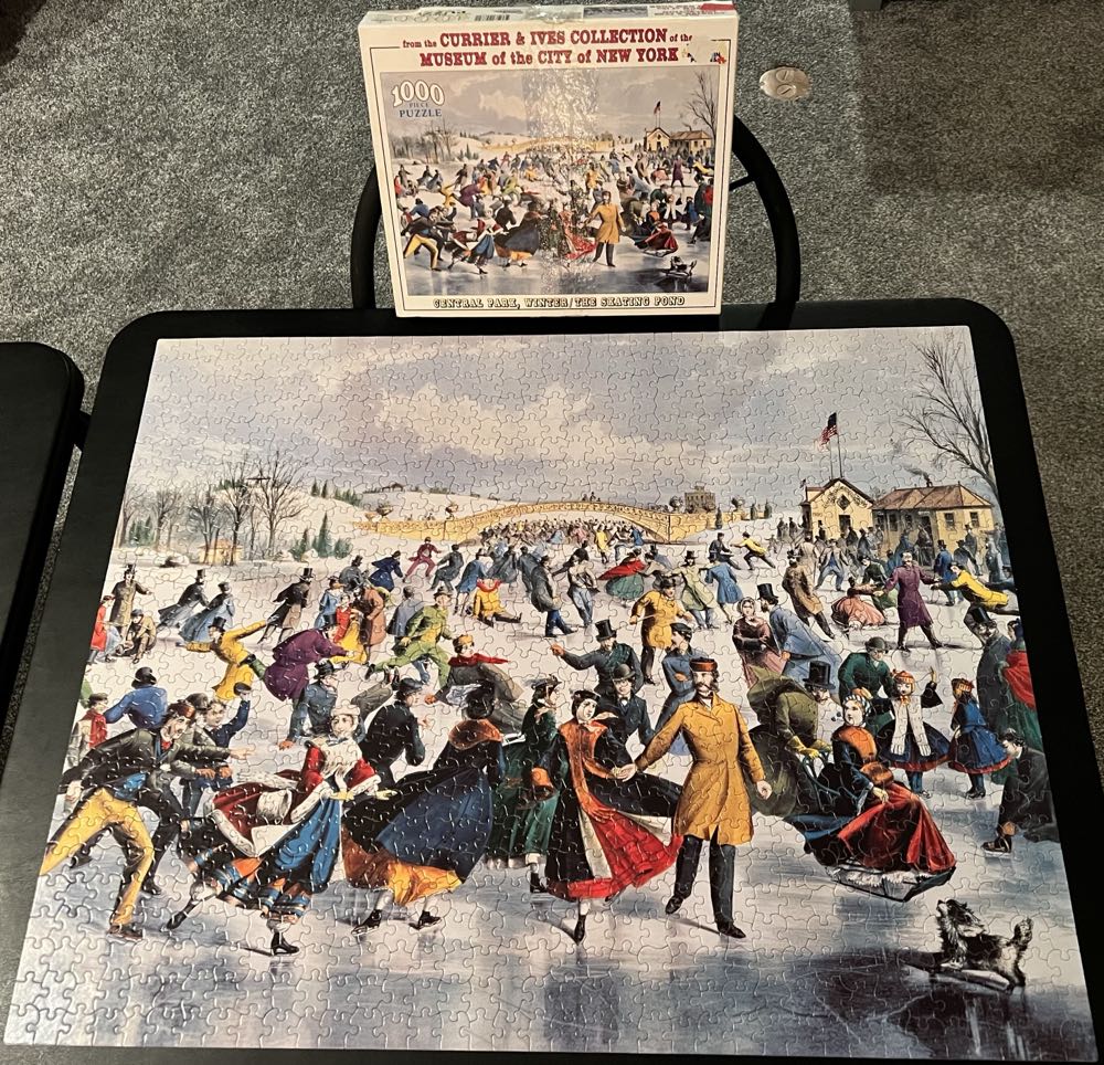 Currier & Ives New York - Central Park, Winter/The Skating Pond* - White Mountain Puzzles puzzle collectible [Barcode 724819248841] - Main Image 3