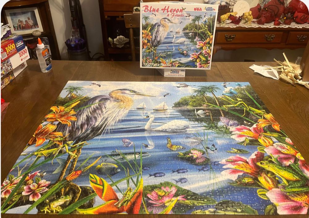 ***Blue Heron & Friends-missing 2 Pc Diane G - White Mountain puzzle collectible [Barcode 724819251087] - Main Image 3