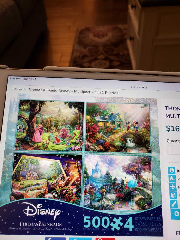 Disney Thomas Kinkade 4 Pack - Ceaco puzzle collectible [Barcode 021081036764] - Main Image 2