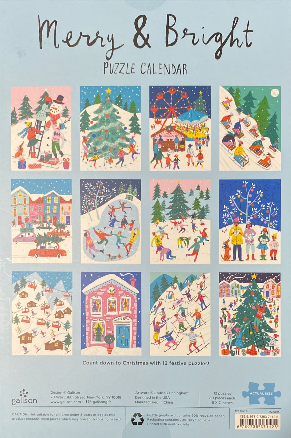 Merry & Bright - Galison puzzle collectible [Barcode 9780735371125] - Main Image 2