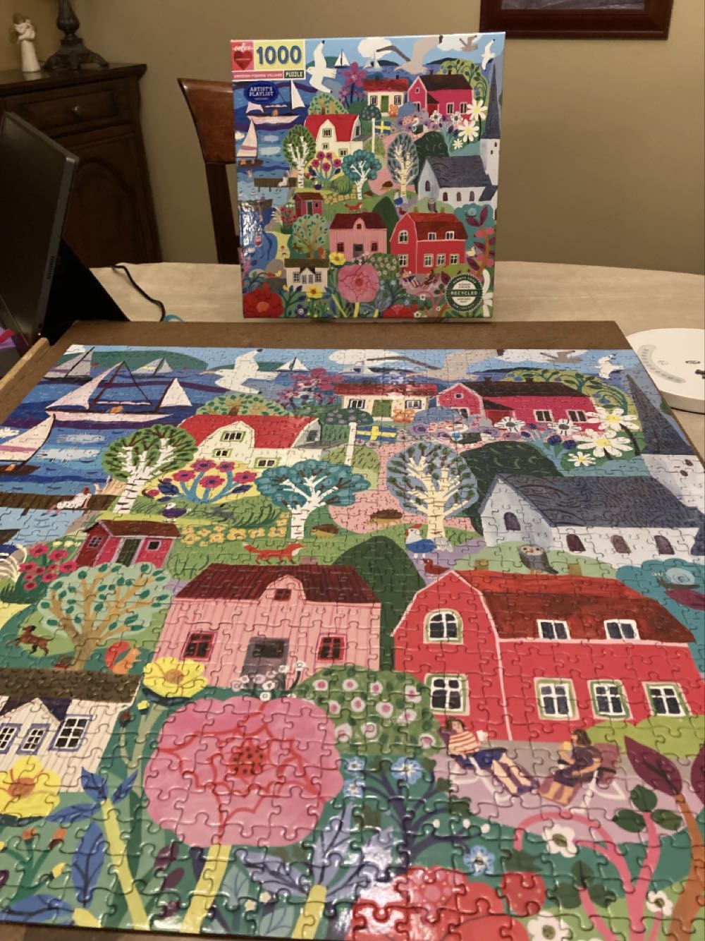 Swedish Fishing Village - Eeboo puzzle collectible [Barcode 689196511639] - Main Image 3