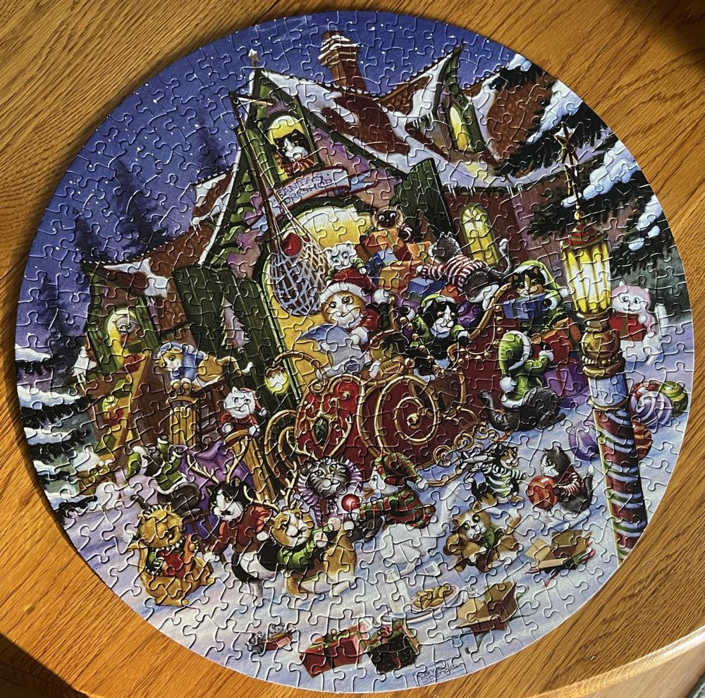 Here Comes Santa Paws - SunsOut puzzle collectible [Barcode 796780155343] - Main Image 2