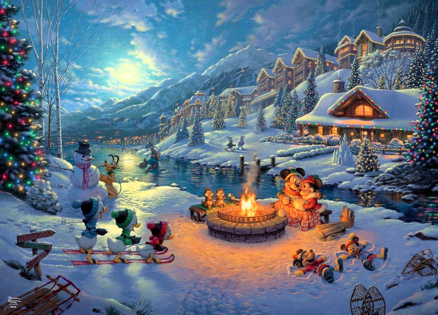 Mickey and Minnie Christmas Lodge - Ceaco puzzle collectible - Main Image 2