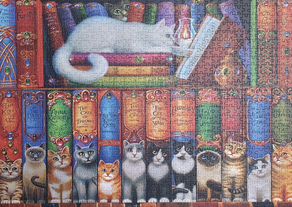 Cat Bookshelf - Bluebird Puzzle puzzle collectible [Barcode 3663384703447] - Main Image 3