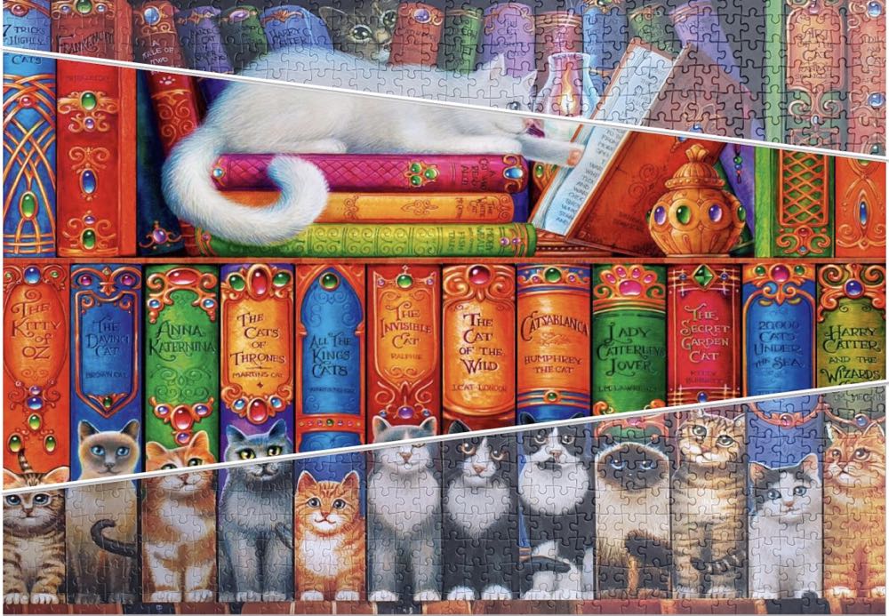 Cat Bookshelf - Bluebird Puzzle puzzle collectible [Barcode 3663384703447] - Main Image 4