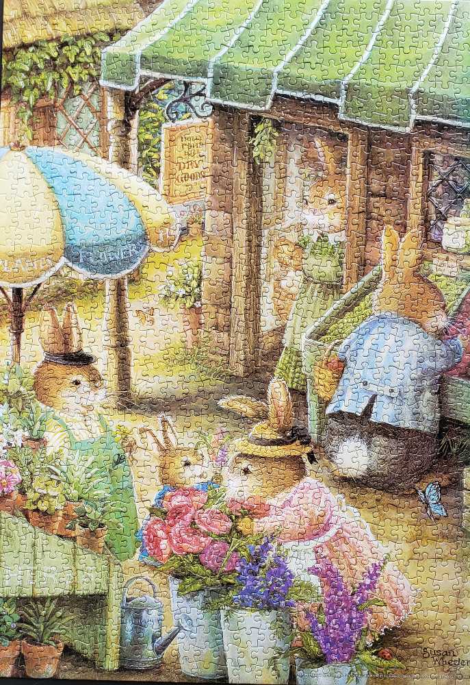 Blossoms Flower Shoppe, Spring Front Porche - Sure-lox puzzle collectible [Barcode 686141801036] - Main Image 2