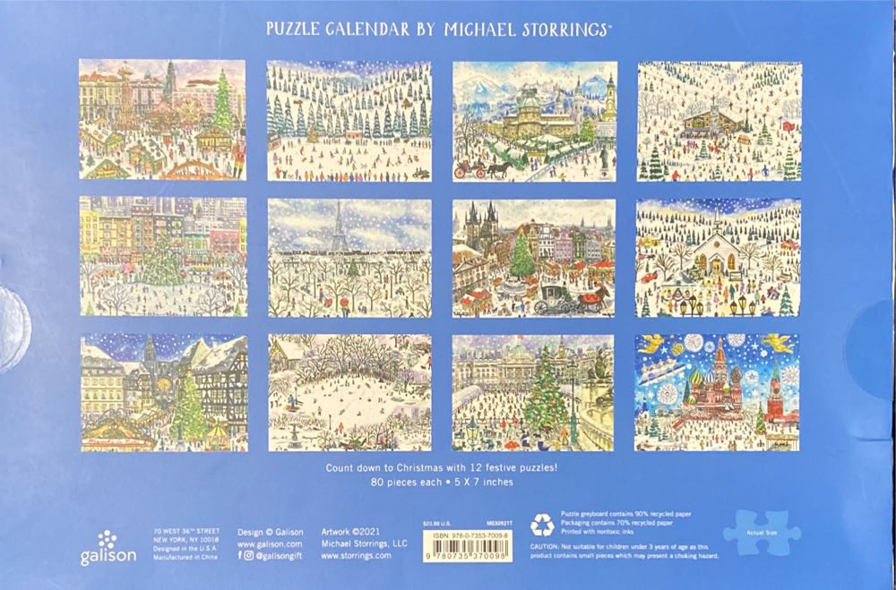 12 Days Of Christmas Puzzle Calendar - Galison puzzle collectible [Barcode 9780735370098] - Main Image 3