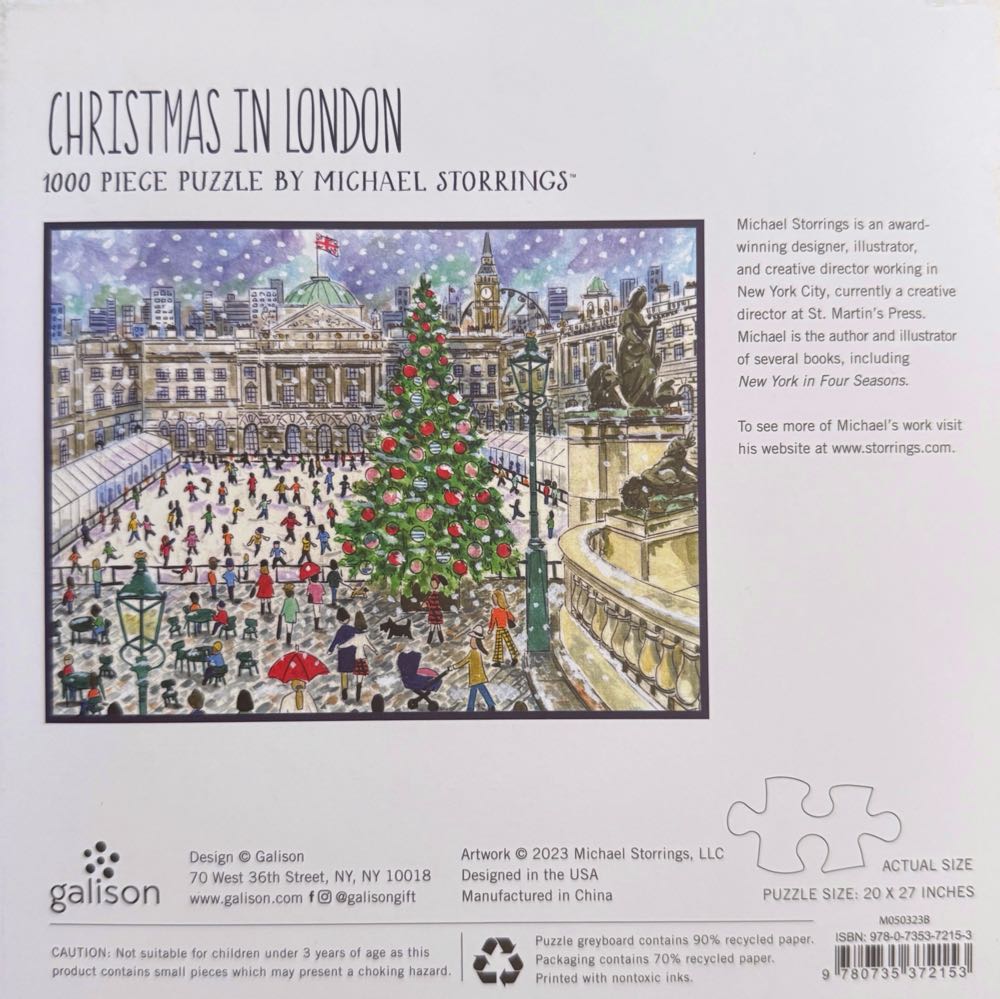 Christmas in London - Galison puzzle collectible [Barcode 9780735372153] - Main Image 3
