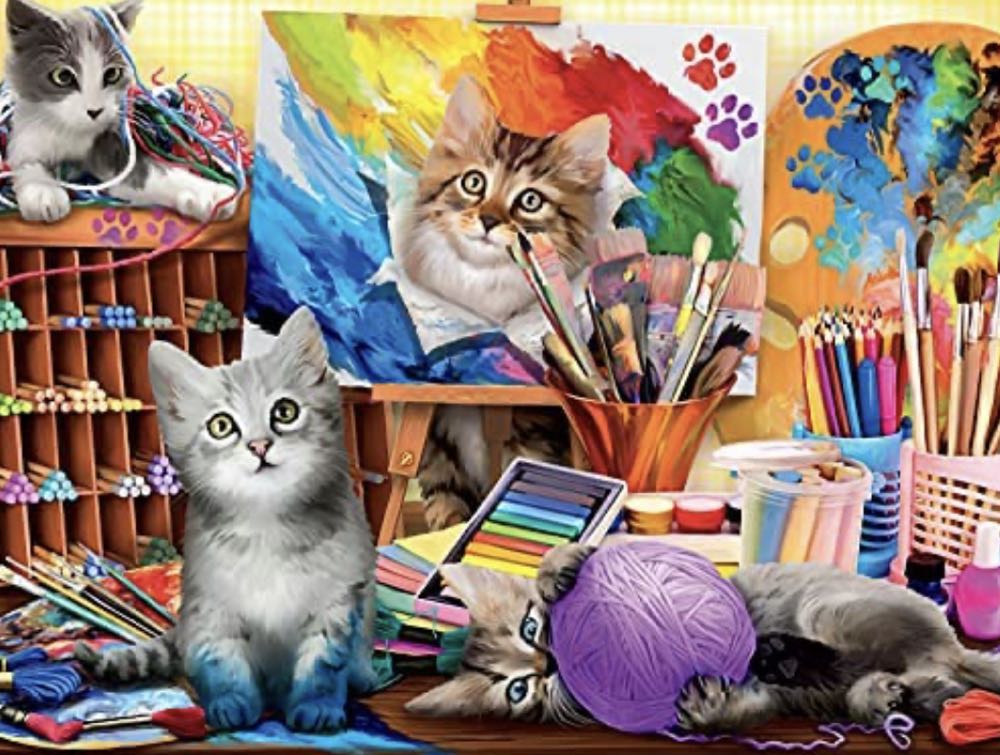 Art Shop Kittens - Buffalo Games puzzle collectible [Barcode 079346172979] - Main Image 2