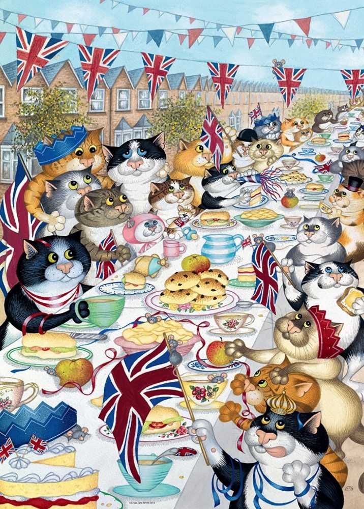 *Cosy Cats at the Street Party 😁 COMPLETED - Ravensburger puzzle collectible - Main Image 2