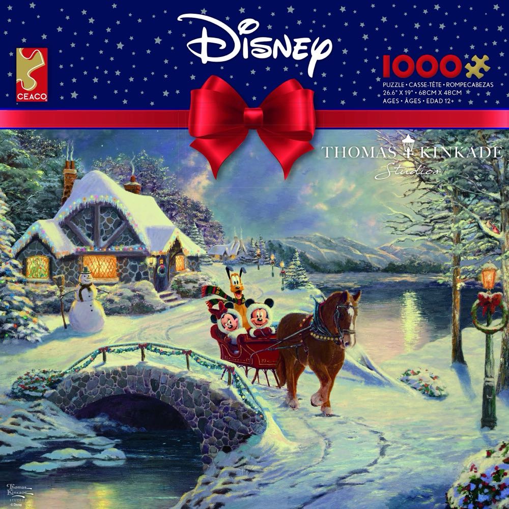 Mickey & Minnie Sleigh Ride - Ceaco puzzle collectible [Barcode 021081332897] - Main Image 2