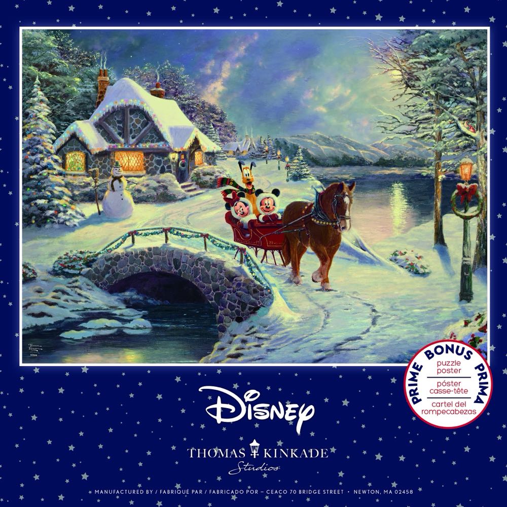 Mickey & Minnie Sleigh Ride - Ceaco puzzle collectible [Barcode 021081332897] - Main Image 4