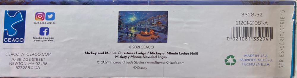 Mickey And Minnie Christmas Lodge - Ceaco puzzle collectible [Barcode 021081332941] - Main Image 3