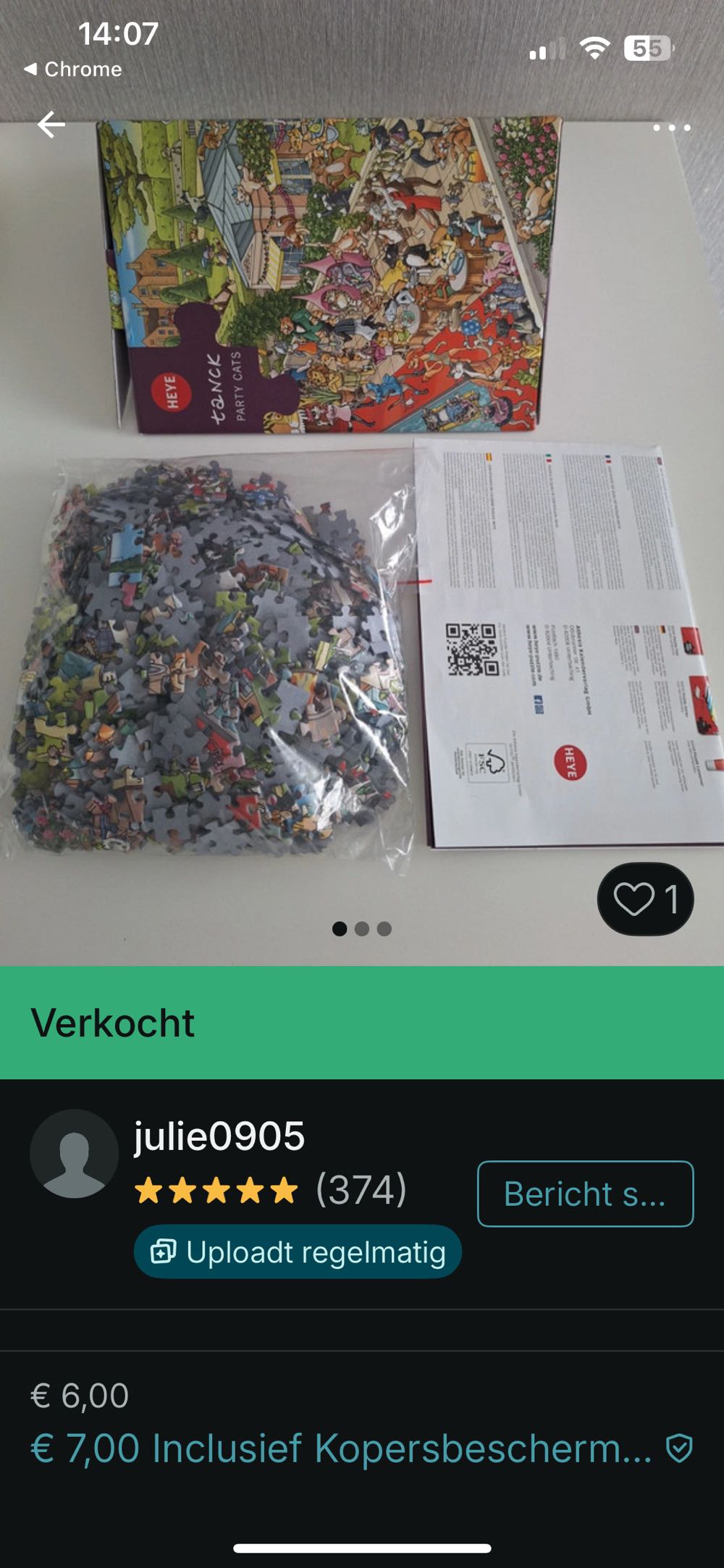 Party Cats 🟦 - HEYE puzzle collectible [Barcode 4001689298388] - Main Image 4