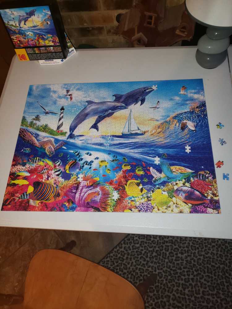 Playful Summer Dolphins - Kodak puzzle collectible [Barcode 4895145427722] - Main Image 2