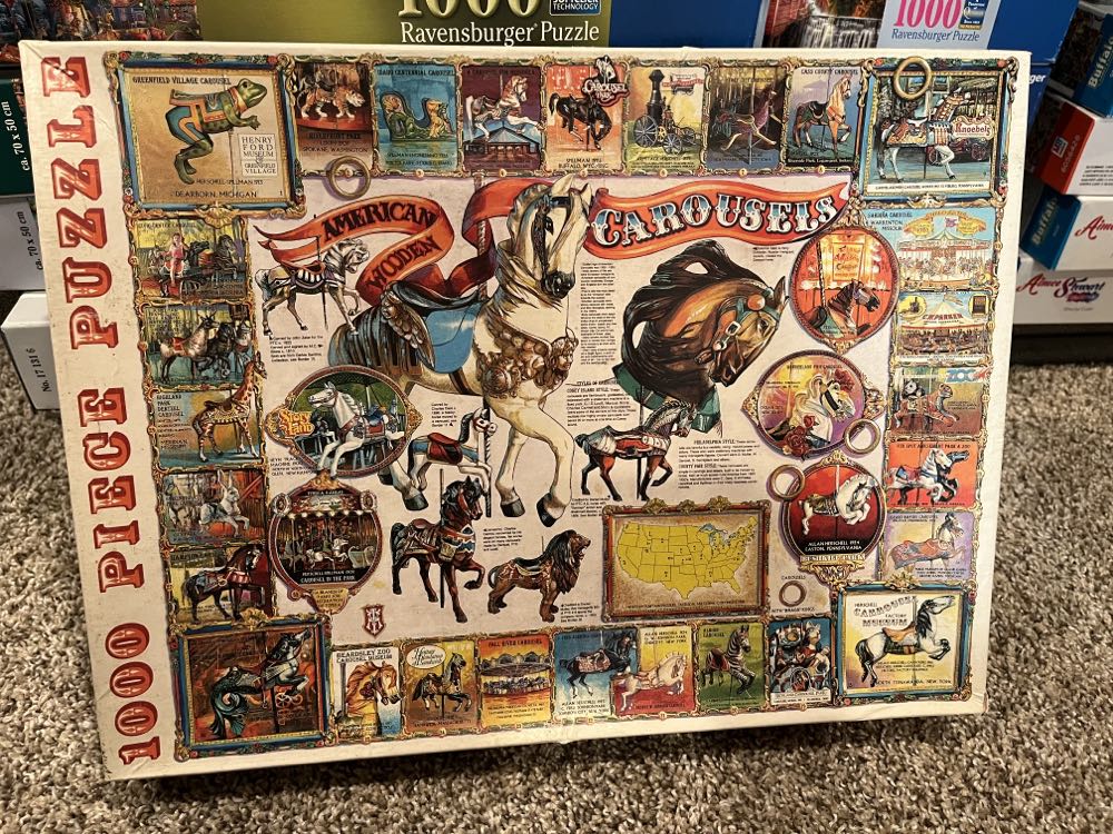 American Wooden Carousels(BB,2)-NIB - White Mountain Puzzles puzzle collectible [Barcode 724819247448] - Main Image 3