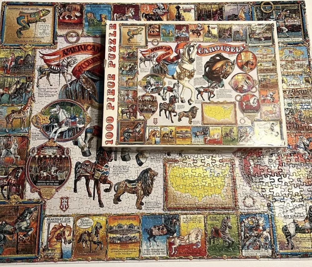 American Wooden Carousels(BB,2)-NIB - White Mountain Puzzles puzzle collectible [Barcode 724819247448] - Main Image 4